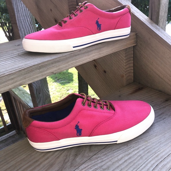 Polo Ralph Lauren Other - POLO RALPH LAUREN PINK CANVAS BOAT SHOES 10D EUC